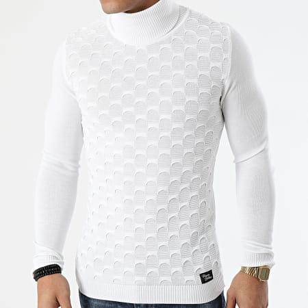 Paname Brothers - Pull Col Roulé PNM-212 Blanc