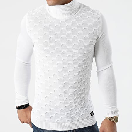 Paname Brothers - Pull Col Roulé PNM-212 Blanc