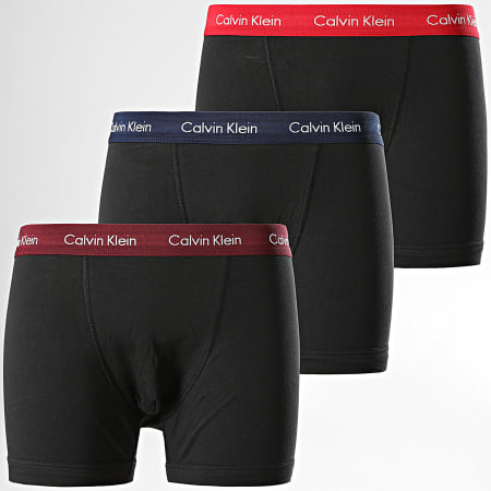 Calvin Klein - Lot De 3 Boxers Cotton Stretch U2662G Noir Bleu Marine Bordeaux Rouge