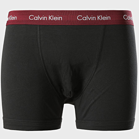 Calvin Klein - Lot De 3 Boxers Cotton Stretch U2662G Noir Bleu Marine Bordeaux Rouge