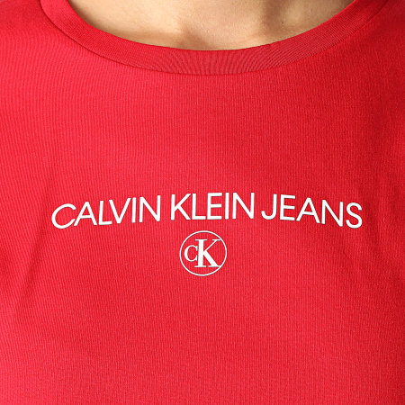 Calvin Klein - Tee Shirt Femme Institutional Round Neck 4790 Rouge