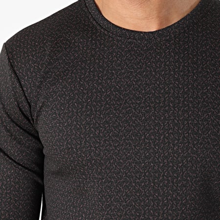 Frilivin - Tee Shirt Manches Longues Oversize 15106 Noir Bordeaux