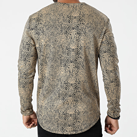 Frilivin - Tee Shirt Manches Longues Oversize 15100 Beige Noir