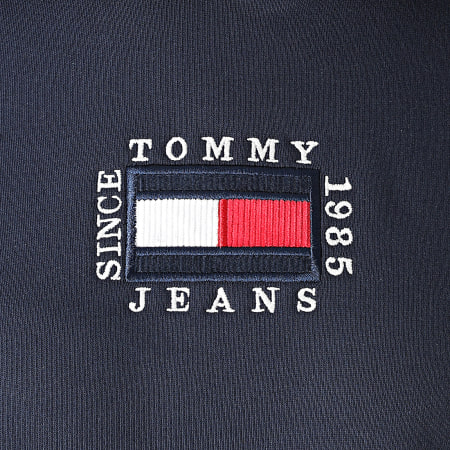 Tommy Jeans - Sweat Capuche Femme Box Flag 0496 Bleu Marine
