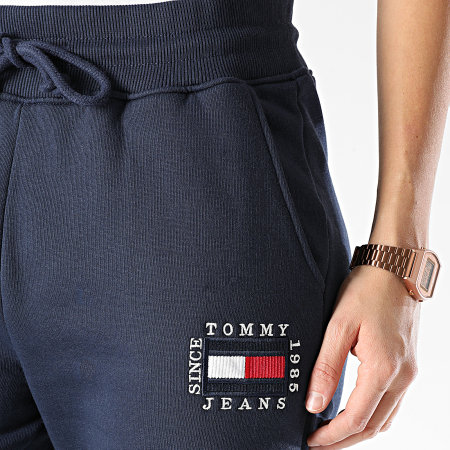 Tommy Jeans - Pantalon Jogging Femme Slim Box Flag 0497 Bleu Marine