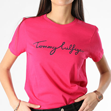 Tommy Hilfiger Tee Shirt Femme Crew Neck Graphic 8682 Rose