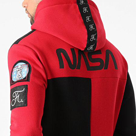 Final Club x NASA - Sweat Capuche Nasa Half Colors Limited Edition Noir Rouge