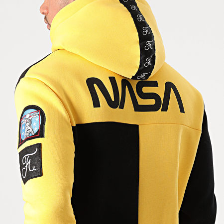 Final Club x NASA - Sweat Capuche Nasa Half Colors Limited Edition Noir Jaune
