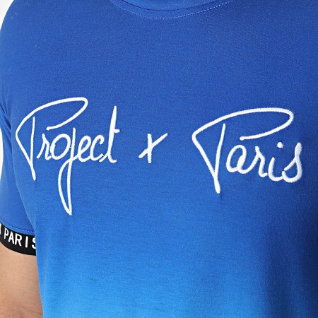 Project X Paris - Tee Shirt 2010089 Bleu Roi Blanc Dégradé