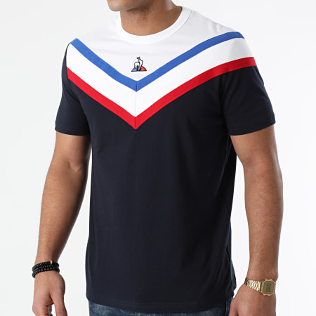 Le Coq Sportif - Tee Shirt Tricolore N1 2110160 Bleu Marine Blanc