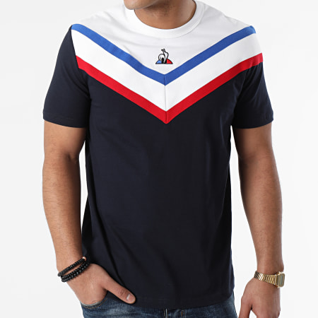 Le Coq Sportif - Tee Shirt Tricolore N1 2110160 Bleu Marine Blanc