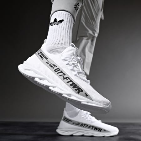 LBO - Sneakers a strisce grigie 1348 Bianco