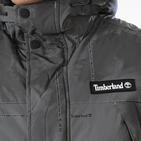 Timberland - Doudoune Capuche Réfléchissant Puffer Jacket Weather Print A2D9A Gris