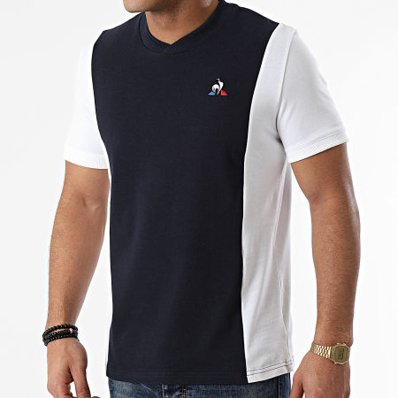 Le Coq Sportif - Tee Shirt Inspi Bicolore N1 2110428 Bleu Marine Blanc