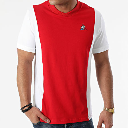 Le Coq Sportif - Tee Shirt Inspi Bicolore N1 2110428 Rouge Blanc