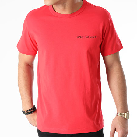 Calvin Klein - Tee Shirt Back Monogram 9223 Rouge
