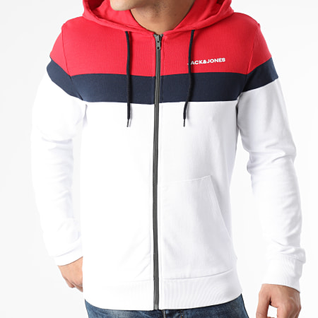 Sweat Zippé Capuche Shake Blanc Rouge