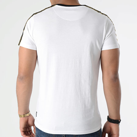 Capslab - Tee Shirt A Bandes RIC2 Blanc Doré