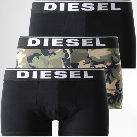Diesel - Pack De 3 Boxers Damien 00ST3V-0WBAE Negro Verde Caqui Camuflaje