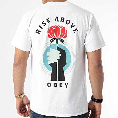 Obey - Tee Shirt Above Flower Fist Blanc