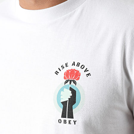 Obey - Tee Shirt Above Flower Fist Blanc