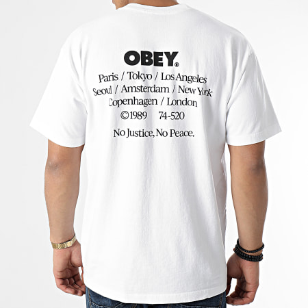 Obey - Tee Shirt No Justice No Peace Blanc