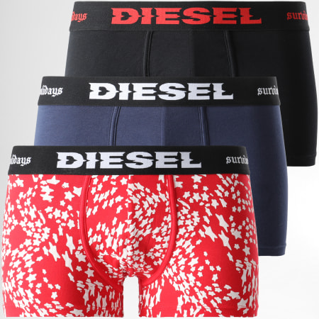 Diesel - Lot De 3 Boxers Damien 00ST3V-0ACAM Noir Bleu Marine Rouge