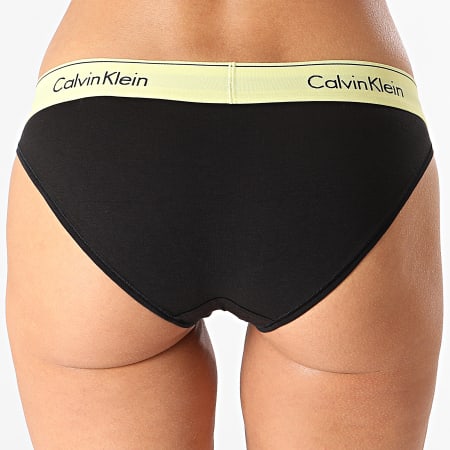 Calvin Klein - Culotte Femme F3787E Noir Jaune