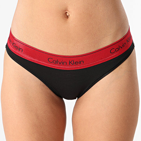 Calvin Klein - Culotte Femme QF6133E Noir Rouge