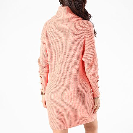 Girls Outfit - Robe Pull Femme Col Roulé AW212 Orange Corail