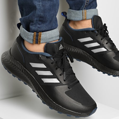 Adidas Sportswear - RunFalcon 2 TR FZ3578 Core Black Silver Metallic Crew Navy Sneakers