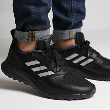 Adidas Sportswear - RunFalcon 2 TR FZ3578 Core Black Silver Metallic Crew Navy Sneakers