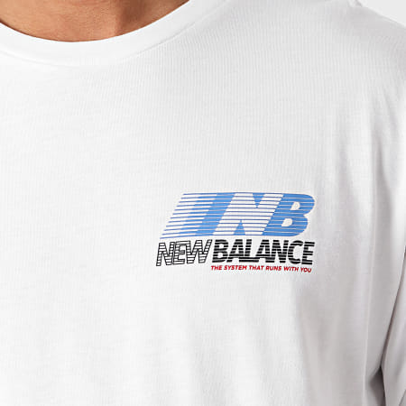 New Balance - Tee Shirt Manches Longues MT03510 Blanc