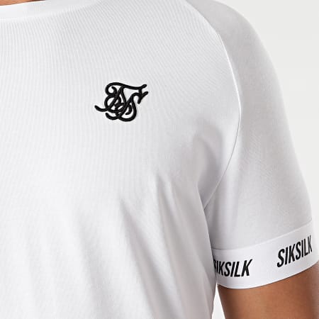 SikSilk - Tee Shirt Raglan Tech SS-19362 Blanc