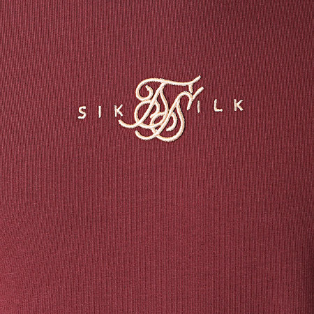 SikSilk - Tee Shirt Inset Cuff Gym SS-17912 Bordeaux Doré
