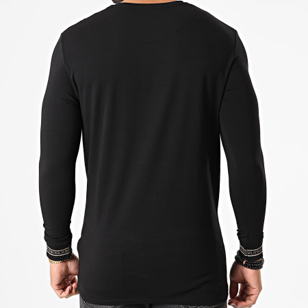 SikSilk - Tee Shirt Manches Longues Element Straight Hem Gym SS-17297 Noir