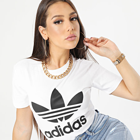 Adidas Originals - Maglietta Trefoil da donna GN2899 Bianco