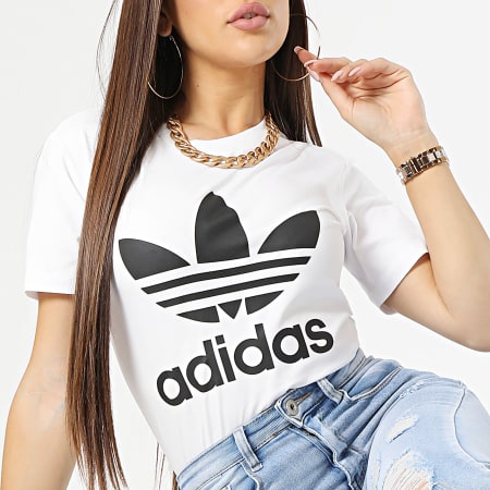 Adidas Originals - Maglietta Trefoil da donna GN2899 Bianco