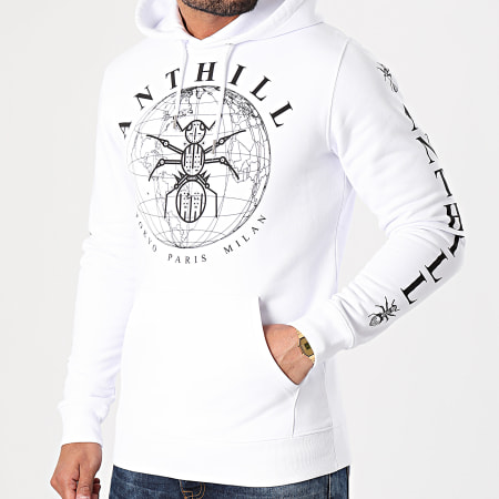 Anthill - Sweat Capuche Logo Blanc