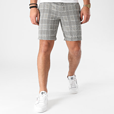 Teddy Smith - Short Chino A Carreaux Spike Gris
