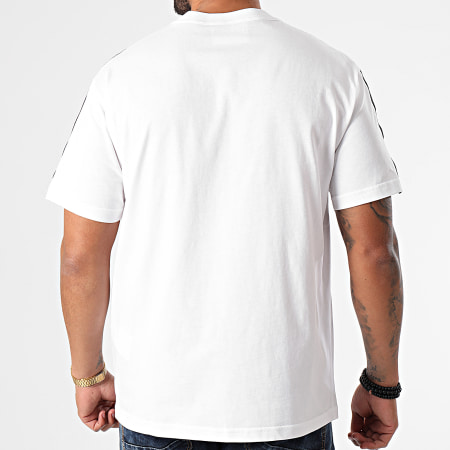 Versace Jeans Couture - Tee Shirt A Bande Tape Logo Blanc