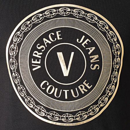 Versace Jeans Couture - Tee Shirt Emblème V Noir Doré