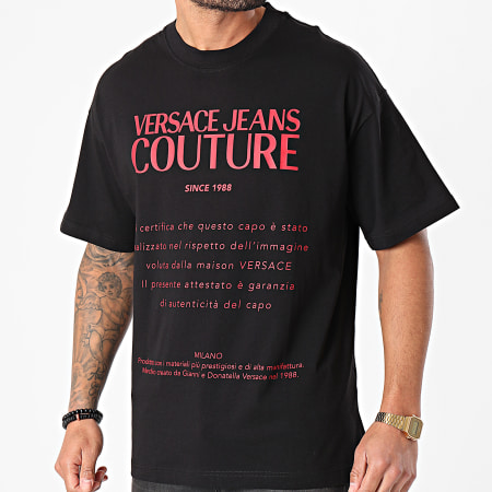 Versace Jeans Couture - Tee Shirt Logo Noir Rouge