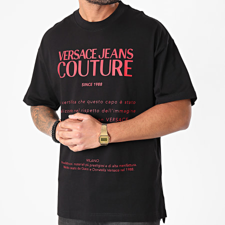 Versace Jeans Couture - Tee Shirt Logo Noir Rouge