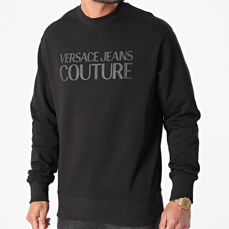 Versace Jeans Couture - Sweat Crewneck Logo Plast Noir