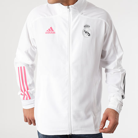 Adidas Sportswear - Veste Zippée A Bandes Real Madrid FQ7861 Ecru