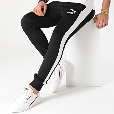 Puma - Pantaloni da jogging a fascia Iconic T7 530098 Nero Bianco
