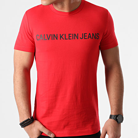 Calvin Klein - Tee Shirt Institutional Logo 7856 Rouge