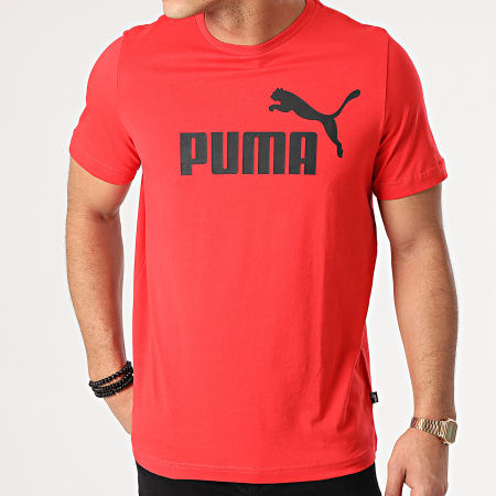 Puma - Maglietta essenziale con logo rosso