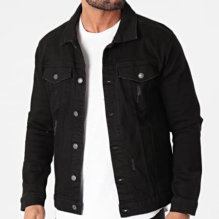 Veste en hotsell jean noir destroy